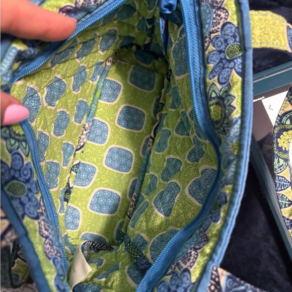 Vera Bradley Quilted Handbag – Blue & Green Floral Pattern - Picture 6 of 7